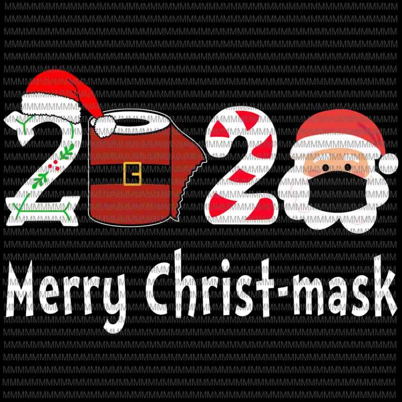 Merry Quarantine Christmas 2020 svg, Santa Face Mask svg, Santa Wearing Mask svg, santa claus mask svg, funny santa claus 2020 svg