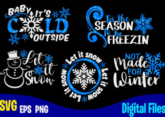 5 Winter and Christmas designs, Dark, Funny Winter Christmas designs svg eps, png files for cutting machines and print t shirt designs for sale t-shirt design png