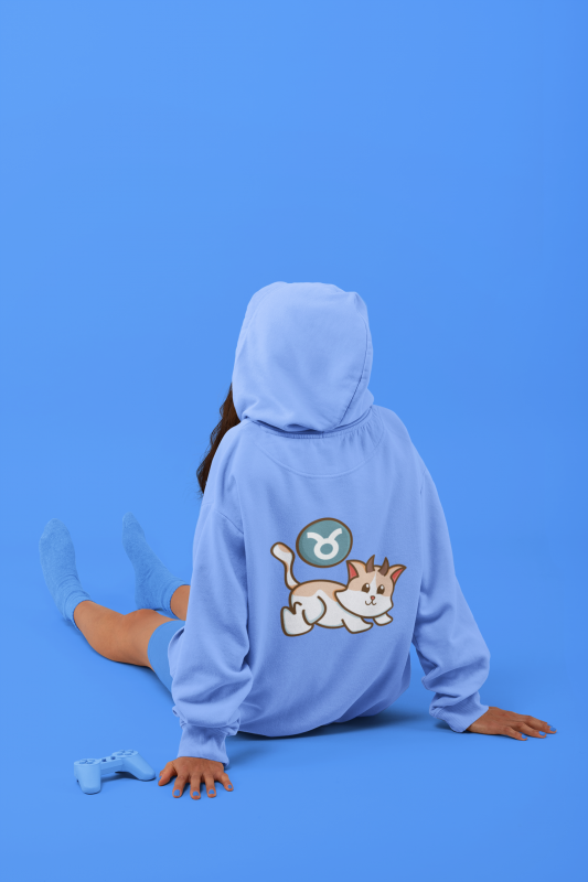 Cute Taurus Zodiac Cat Character T-shirt Design