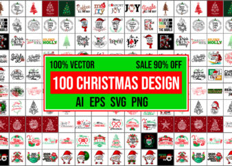 100 Christmas Design 100% vector AI, EPS, SVG,