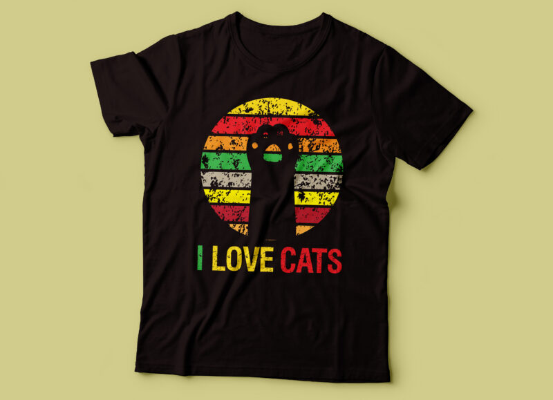 i love Cat funny T-Shirt Design | e tshirt design cat lover |Ai file,PNG file,svg file