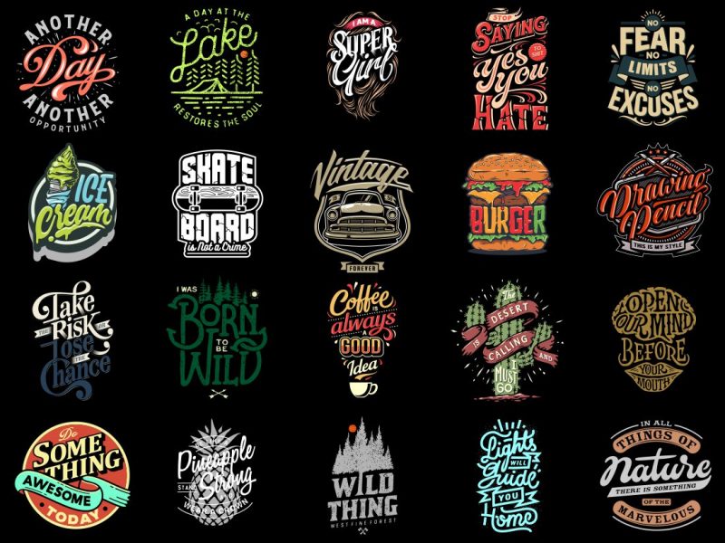 TYPOGRAPHY T-SHIRT DESIGNS BUNDLE PART 4