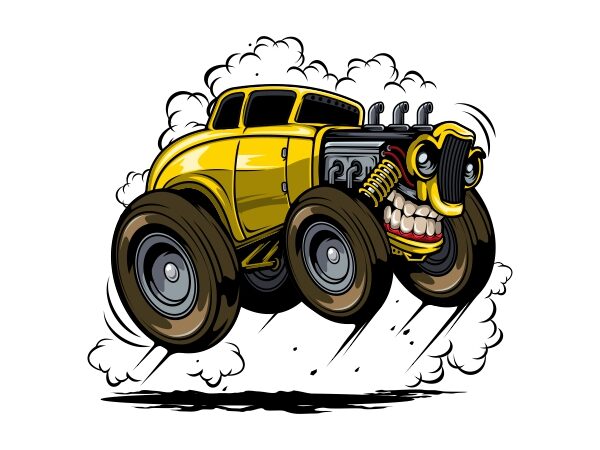 Angry hotrod tshirt design