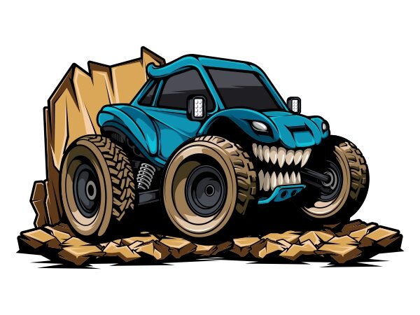Buggy lightweight automobile with off road t shirt template