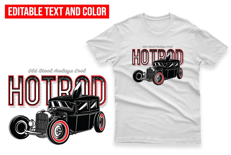 10 Hot Rod Design Bundle 100% Vector Editable AI, EPS, SVG, PNG,