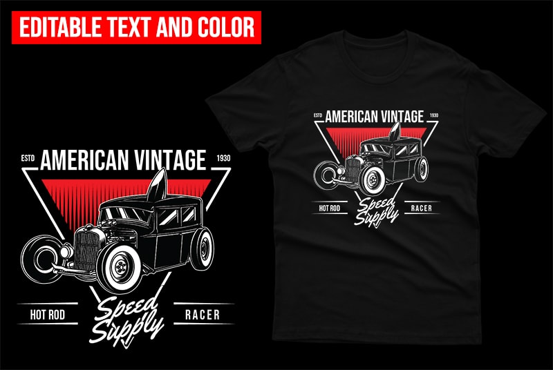 10 Hot Rod Design Bundle 100% Vector Editable AI, EPS, SVG, PNG,