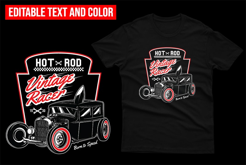 10 Hot Rod Design Bundle 100% Vector Editable AI, EPS, SVG, PNG,