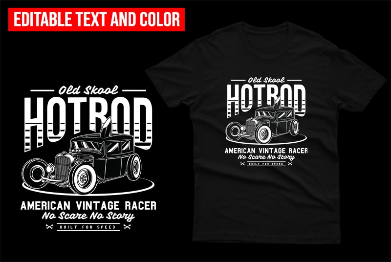 10 Hot Rod Design Bundle 100% Vector Editable AI, EPS, SVG, PNG,