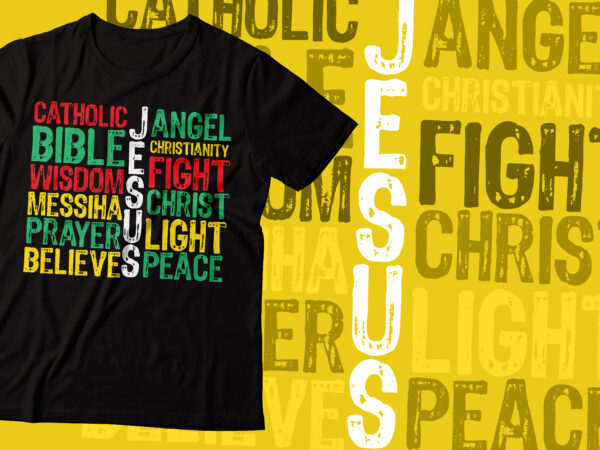 Jesus and faith colorful design | retro script style t-shirt | jesus & faith |christian t-shirt design