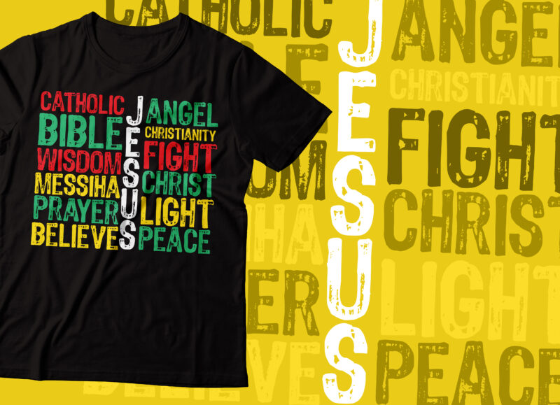 jesus and faith colorful design | retro script style t-shirt | Jesus & faith |Christian t-shirt design