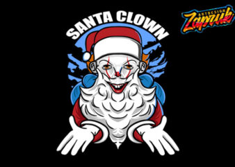 Santa Clown 2020 Happy Chrismas vector cartoon tshirt design