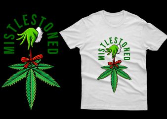 Mistlestoned Cannabis weed marijuana Parody 100% Vector
