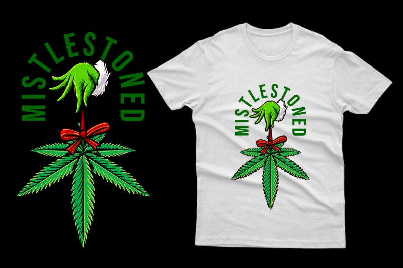 Mistlestoned Cannabis weed marijuana Parody 100% Vector