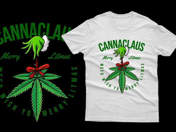 Canna claus cannabis weed marijuana parody 100% vector