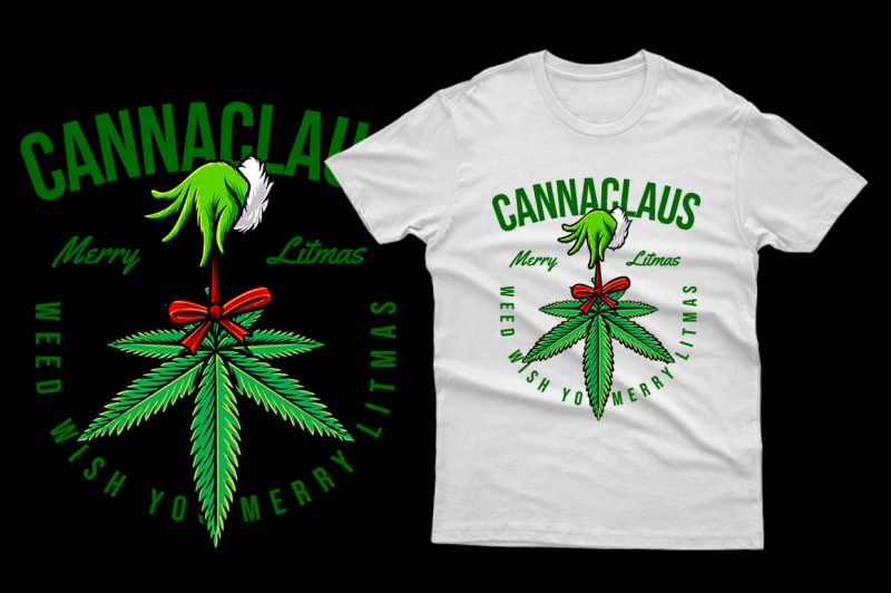 Canna Claus cannabis weed marijuana parody 100% Vector