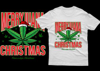 Merryjuana Christmas marijuana weed cannabis parody 100% Vector