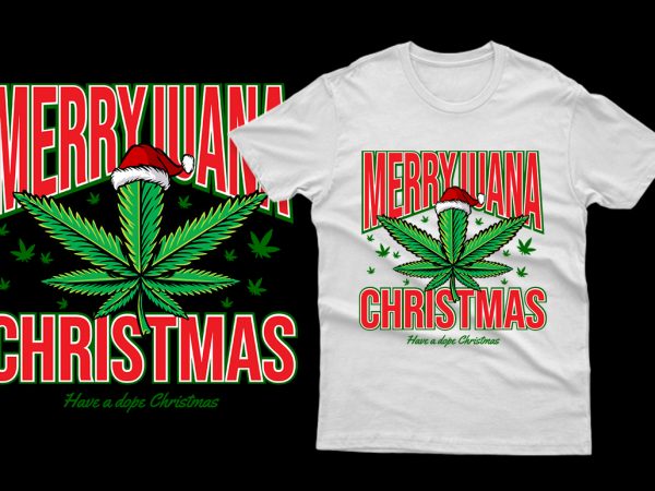 Merryjuana christmas marijuana weed cannabis parody 100% vector