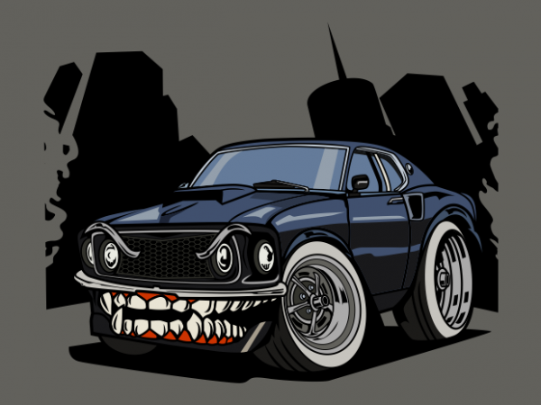 Monster muscle car t shirt designs for sale