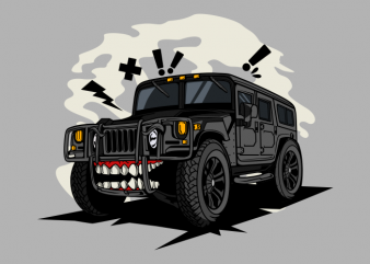 Off road black monster car t shirt design online