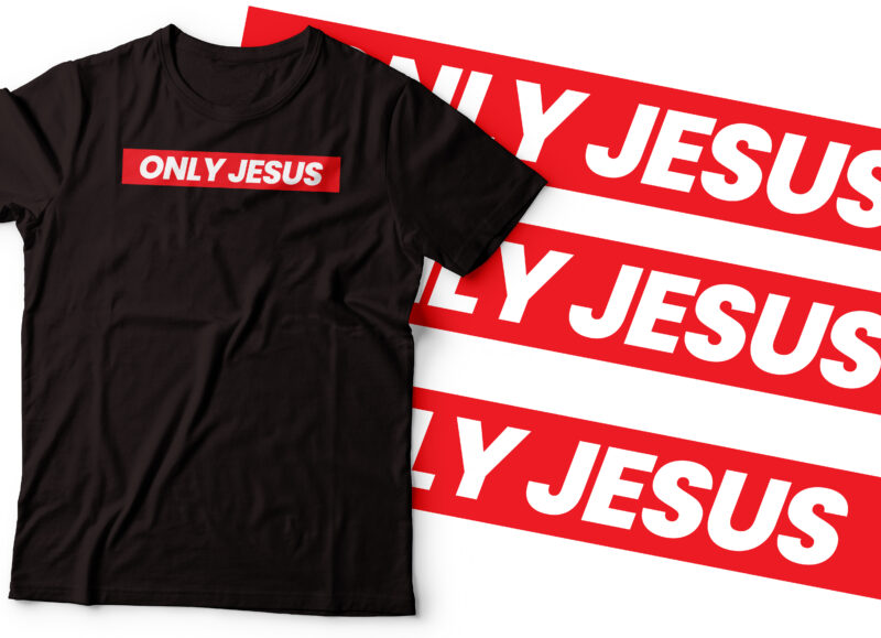 Supreme style only jesus colorful design | retro script style t-shirt | Jesus & faith |Christian t-shirt design
