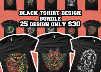 black t-shirt design bundle