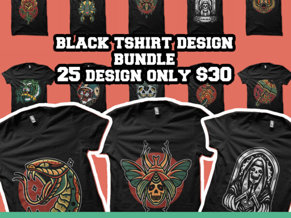 Black t-shirt design bundle