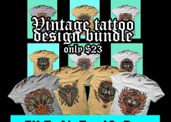 vintage tattoo design bundle tshirt design