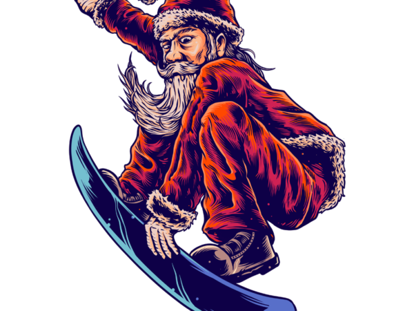 Skate santa t shirt template vector