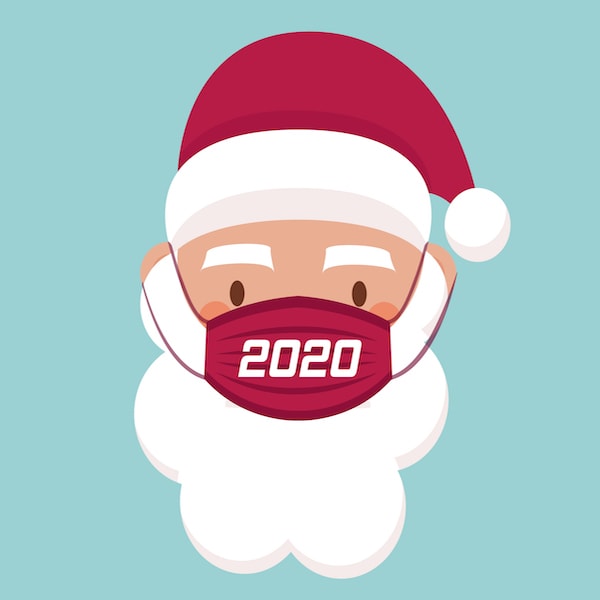 Santa Claus with a Wearing a Mask SVG-AI-PNG design