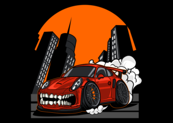 Super Monster Car t shirt template vector