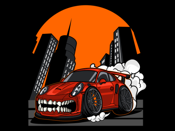 Super monster car t shirt template vector