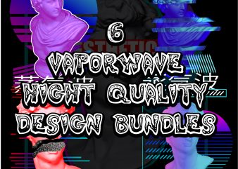 6 vaporwave hight quality design bundles