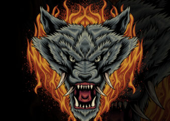 wolf dark art t shirt design for sale