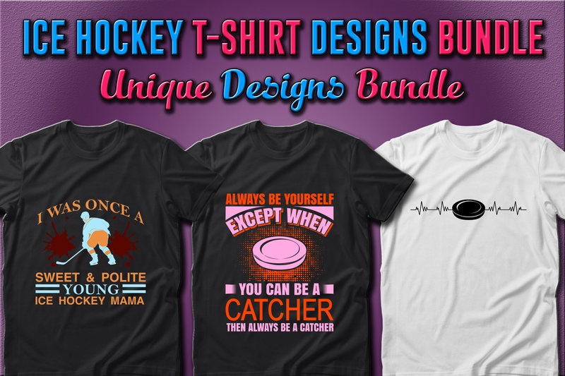 Best Selling 40 Ice Hockey Sport T-shirt Designs Bundle