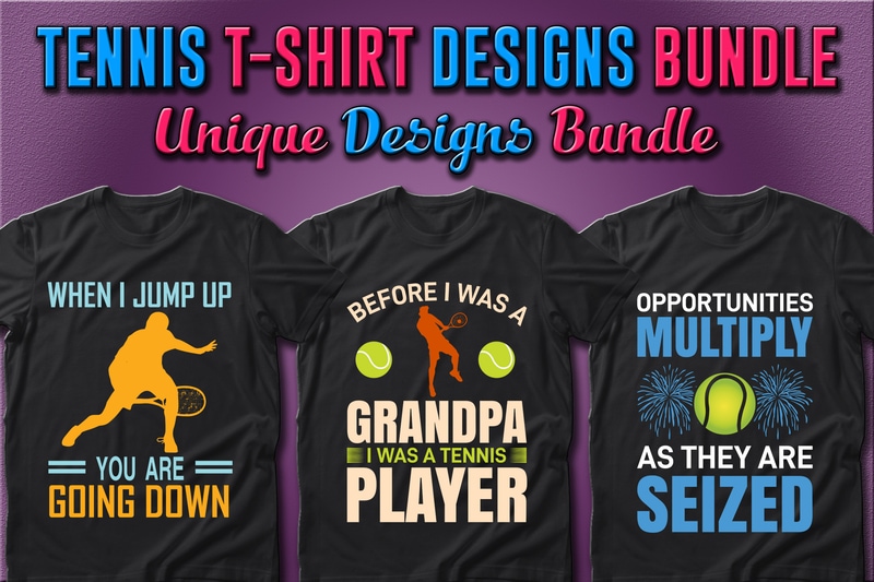 Best Selling 50 Tennis Sport T-shirt Designs Bundle