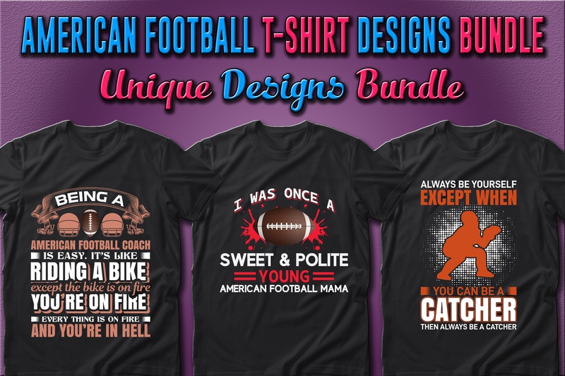 41 American Football Sport T-shirt Designs Bundle