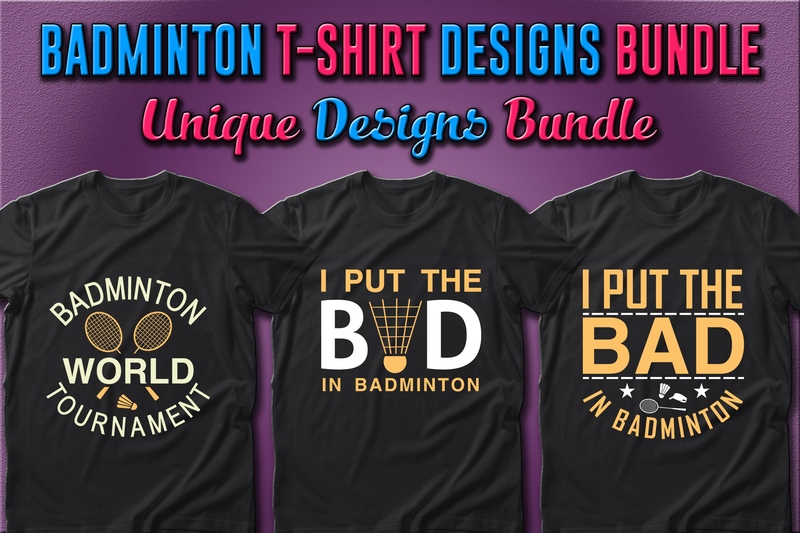 Best Selling 40 Badminton Sport T-shirt Designs Bundle