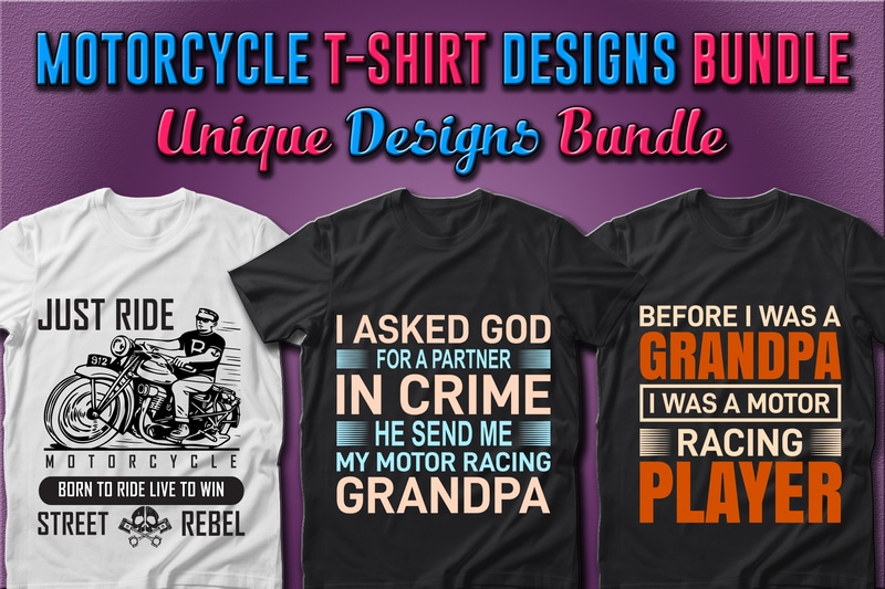 Best Selling 49 Motorcycle T-shirt Designs Bundle