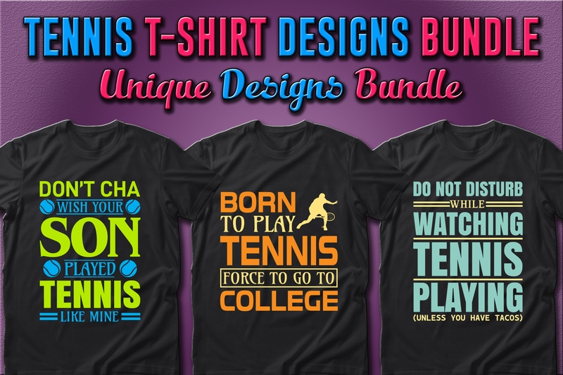 Best Selling 50 Tennis Sport T-shirt Designs Bundle