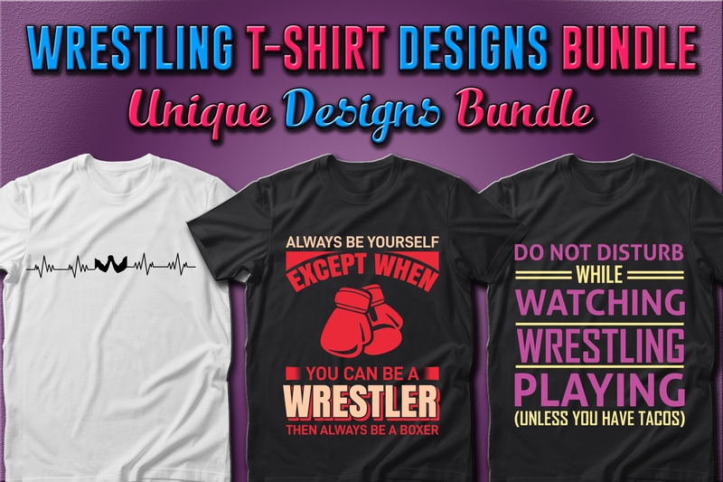 Best Selling 30 Wrestling Sport T-shirt Designs Bundle