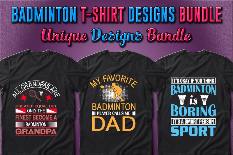 Best Selling 40 Badminton Sport T-shirt Designs Bundle