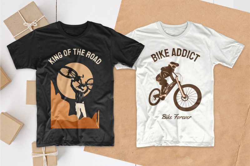 bicycle t shirt design bundle, Bike t shirt design slogan quotes pack collection bundles, Bike t-shirt designs silhouettes, Mountain bike t shirt design, EPS PSD SVG PNG