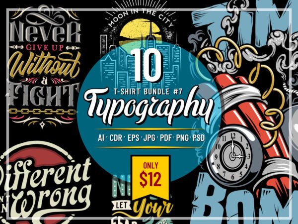 Typography t-shirt designs bundle part 7