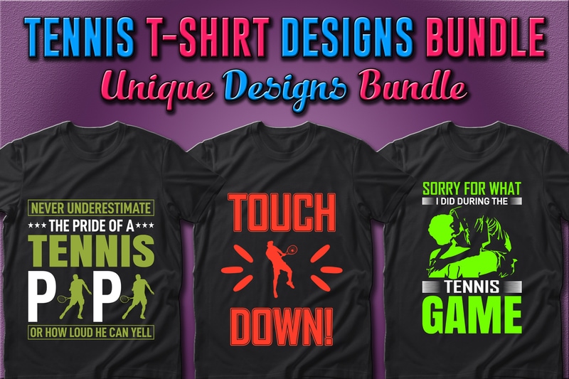 Best Selling 50 Tennis Sport T-shirt Designs Bundle