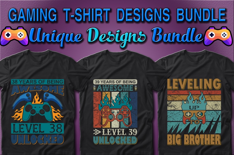 Best Selling 100 Gaming & Gamer T-shirt Designs Bundle – 98% Off