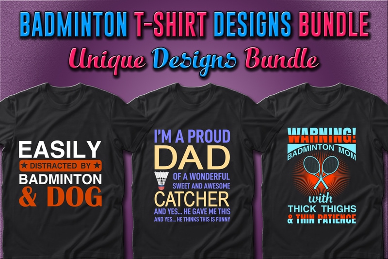 Best Selling 40 Badminton Sport T-shirt Designs Bundle