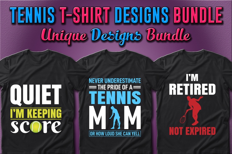 Best Selling 50 Tennis Sport T-shirt Designs Bundle