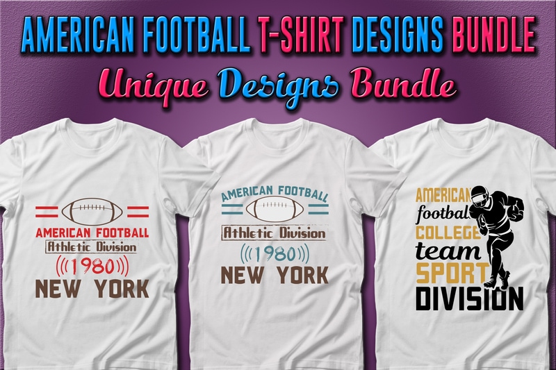 41 American Football Sport T-shirt Designs Bundle