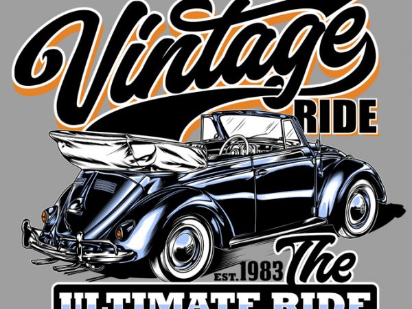 Vintage ride t shirt vector art