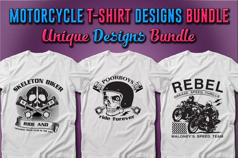 Best Selling 49 Motorcycle T-shirt Designs Bundle